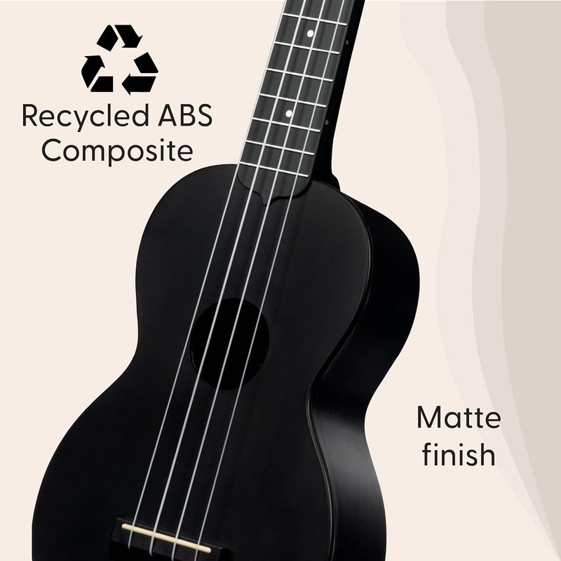 Kala Recycled Soprano Waterman Ukulele Durable, Travel-Ready Instrument - Black Sand - Image 2